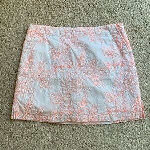 Lily Hagan skort, embroidered with pale orange stitching. Size 8.